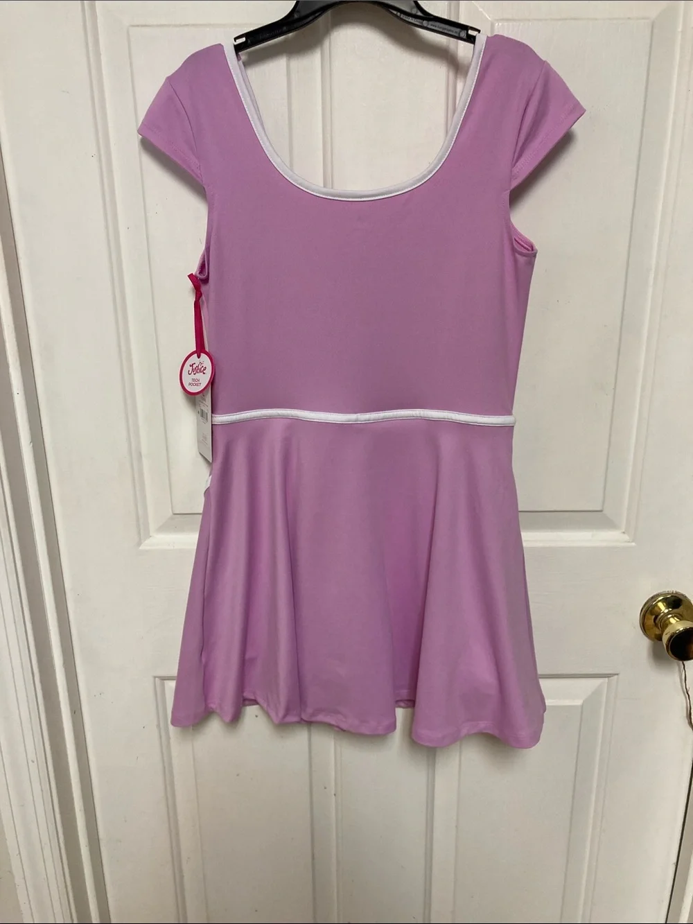 Justice Purple Skater Dress with White Trim